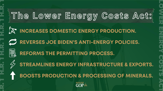 H.R. 1 Lower Energy Costs Act breakdown